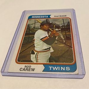 Rod Carew 1974 Topps Baseball Card Vintage Collectible